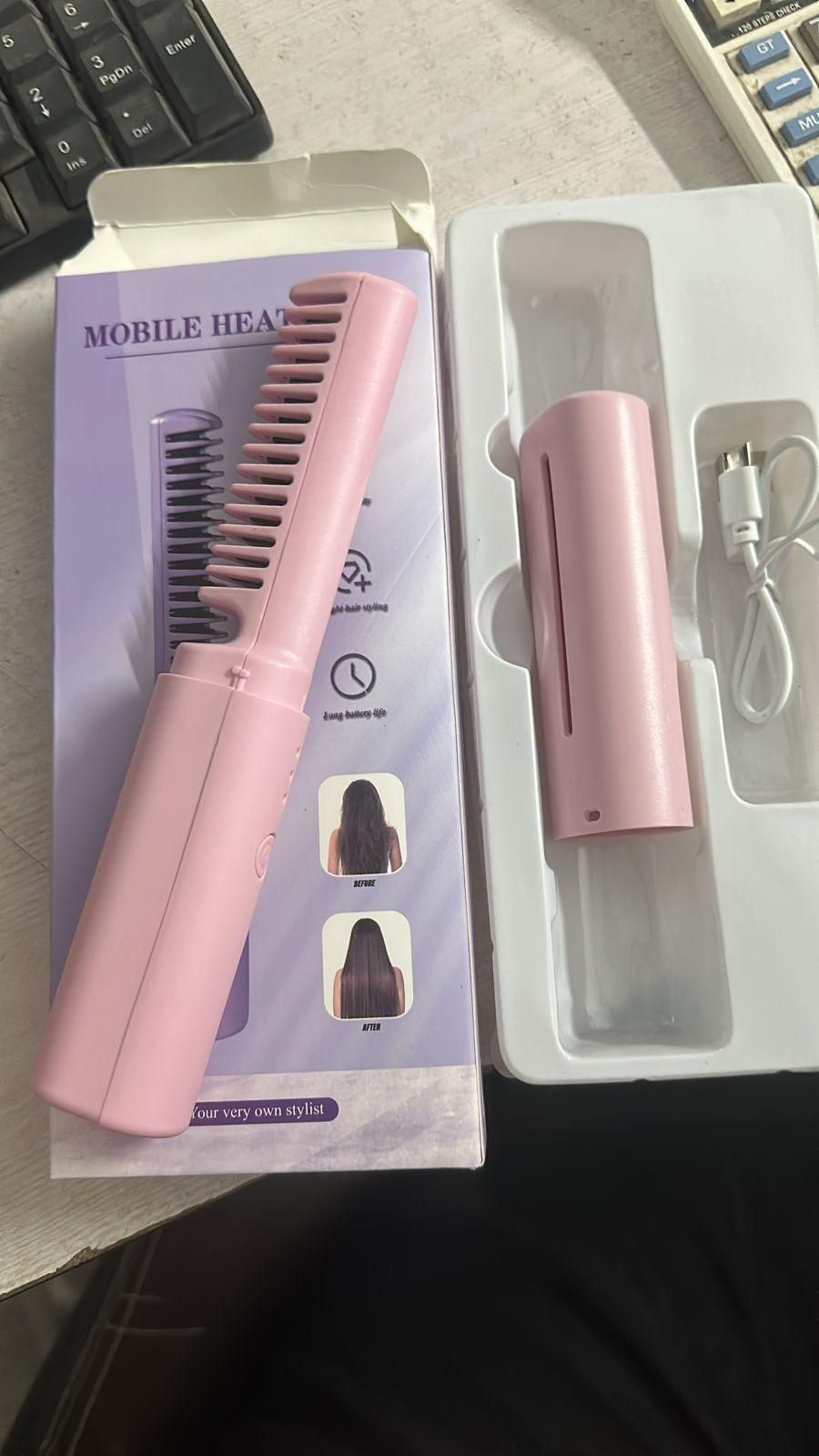 Electric Portable Mini Hair Straightener Comb